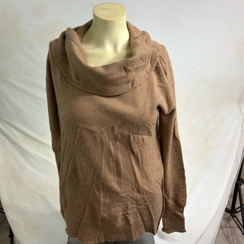 J Crew Women’s Cashmere Brown Cowl Neck Sweater Size S
